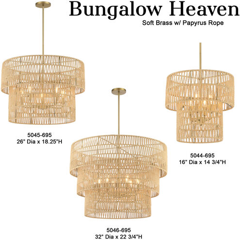Bungalow Heaven 5 Light 26 inch Soft Brass Pendant Ceiling Light